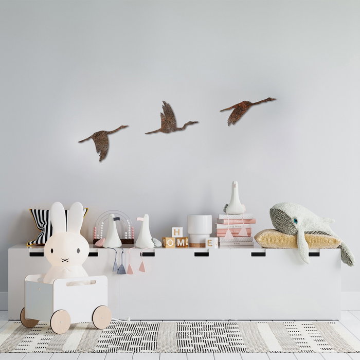 Wallity Rusty Birds 1 Decoración de Pared de Metal